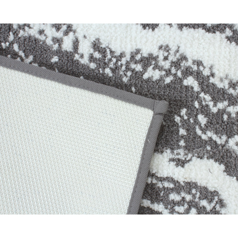 Marble Micro Knitted Bath Runner 22"x60", Gray