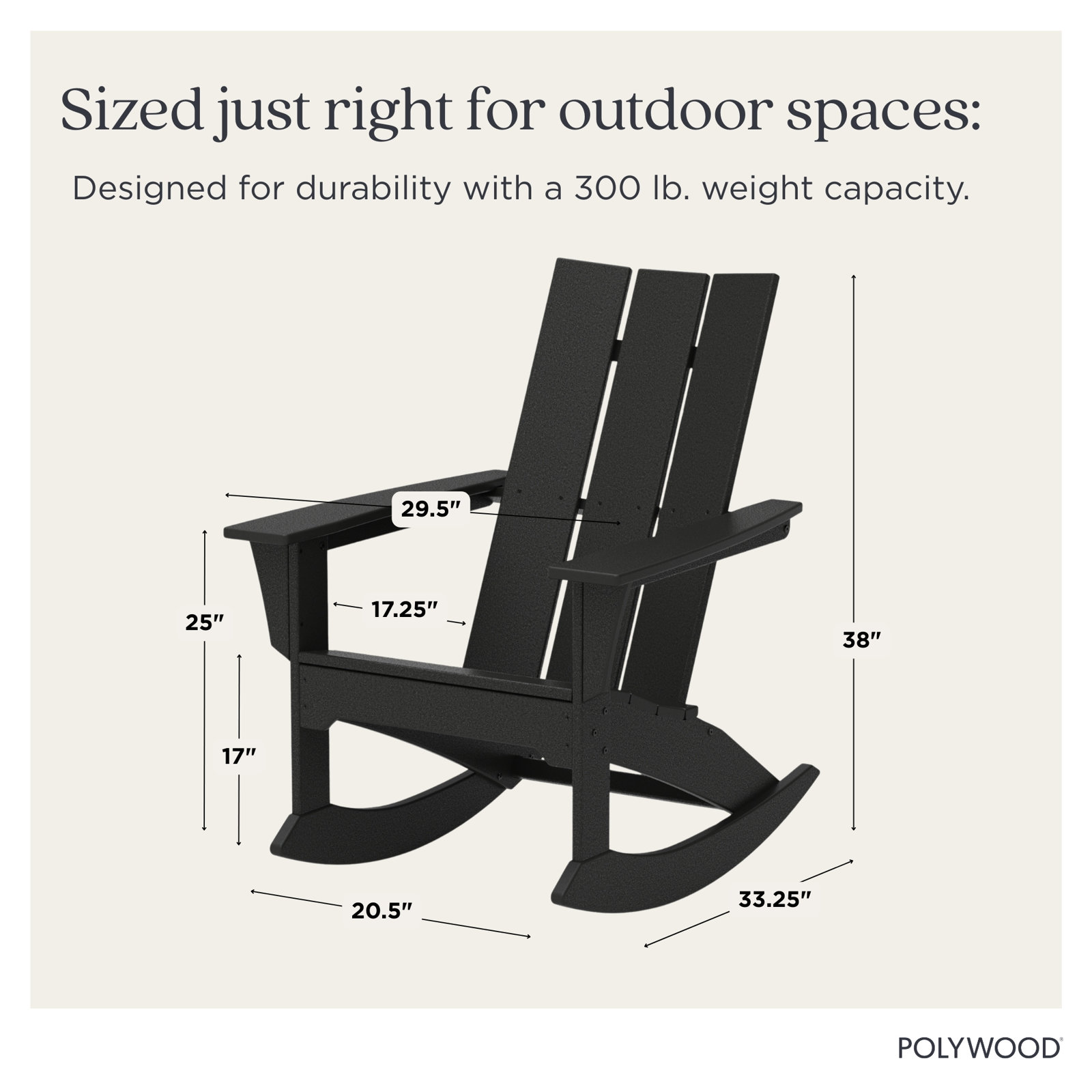 Modern Adirondack Rocker, White