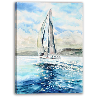 Modern Regatta Racing Wrapped Canvas Wall Art
