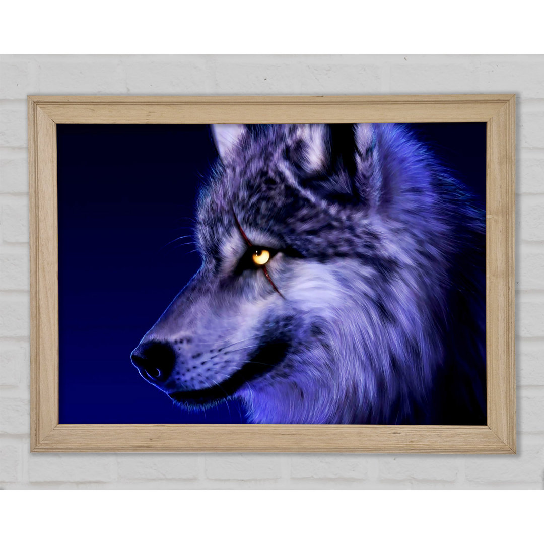 Blaues Wolfsauge - Druck