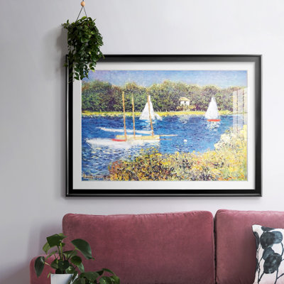 La seine à Argenteuil, 1874, reproduction encadrée avec passe-partout mat et verre