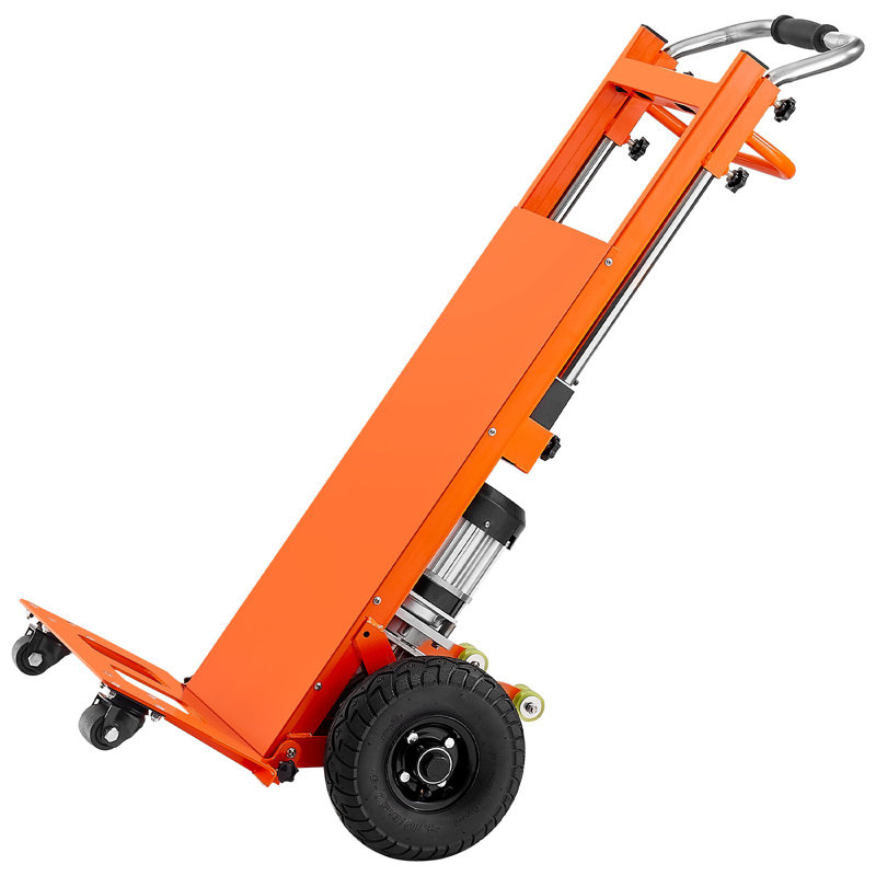 Chariot électrique d'escalade, 880Lbs, chariots électriques d'escalade avec corde de 157,5 po et poignée extensible, grimpeur robuste pour entreposage, déplacement de meubles (orange)