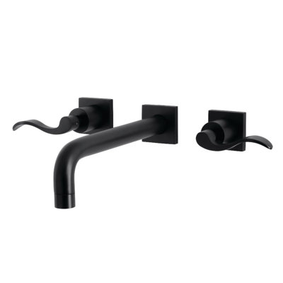 Kingston Brass Manhattan Two-Handle 3-Hole Wall Mount Roman Tub Faucet