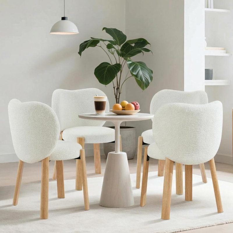 Upholstered Accent Chair, White