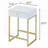 White and Brass 1-Drawer Side Table – Sleek Rectangular Design