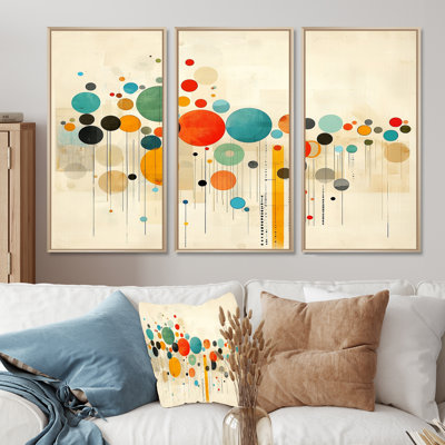 Radiant Echoes Of Mid Century Colors II - Abstract Midcentury Wall Art Print Set