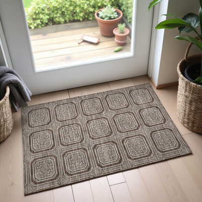 Tapis géométrique de qualité supérieure lavable à la machine Elize AMF1451