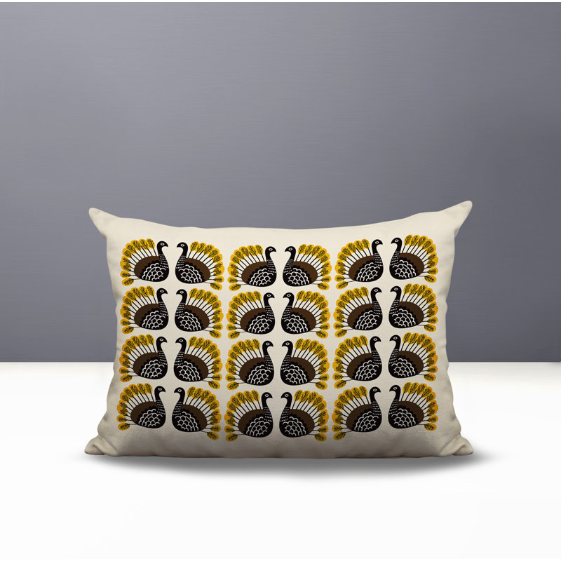 Oreiller rectangulaire intérieur / extérieur Kunu Turquie, Rectangle H 14 po x l 20 po, Jaune