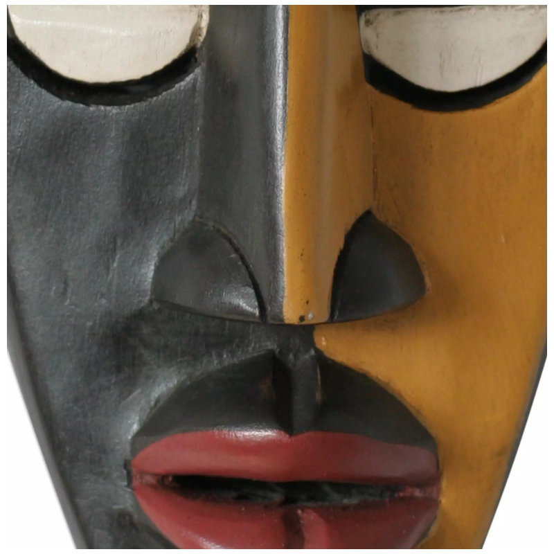 Décoration murale de masque en bois compagnon