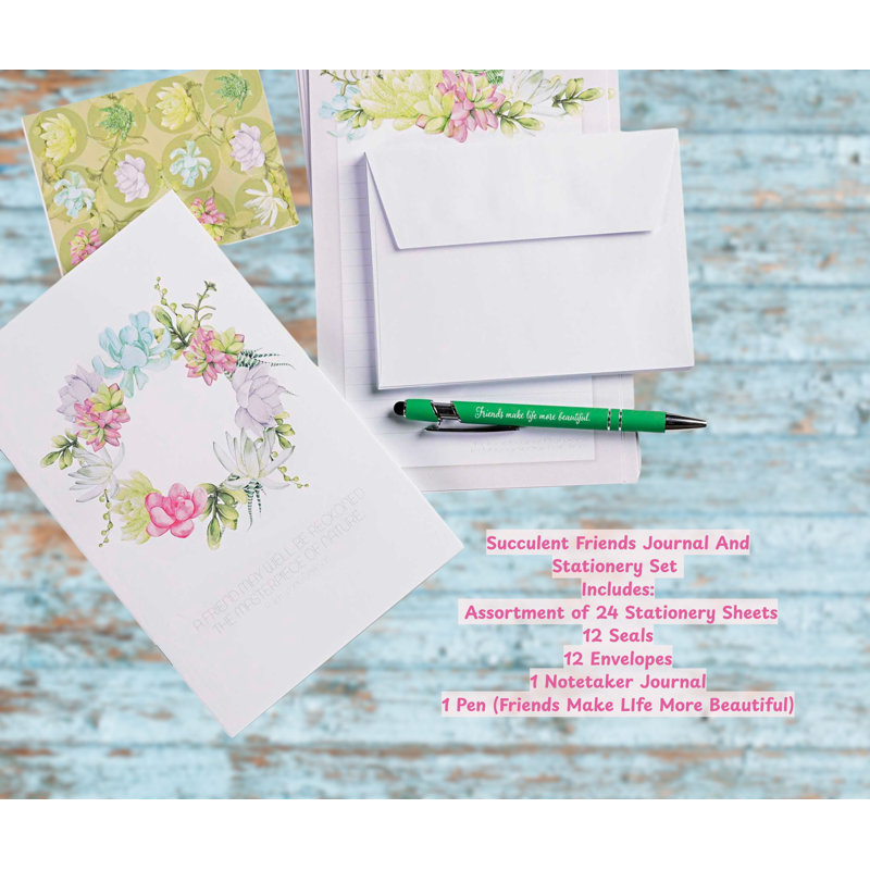 Journal Stationery Set Succulent Friends