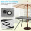Table de salle à manger rectangulaire en marbre avec trou pour parasol 49 po x 29,5 po Charlton Home