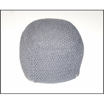 SEMI-Rounded Cable Knitted Pouf - Handmade, 100% Cotton, Perfect Seating and Footrest for Living Room or Bedroom