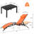 Melisa Poolchairs Patio Chaise Lounge Set With Headrest, 5-Level Adjustable Sunbathing Tanning Poolside Recliner Chairs With Side Table For Outdoor Beach 4 Chairs And 2 Tables-109050400