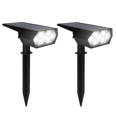 Matte Black Solar Powered Integrated LED Spotlight