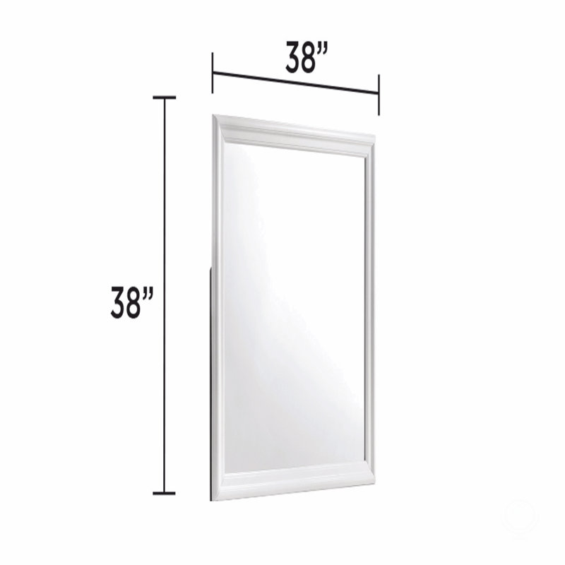 Miroir de style moderne en bois, Blanc