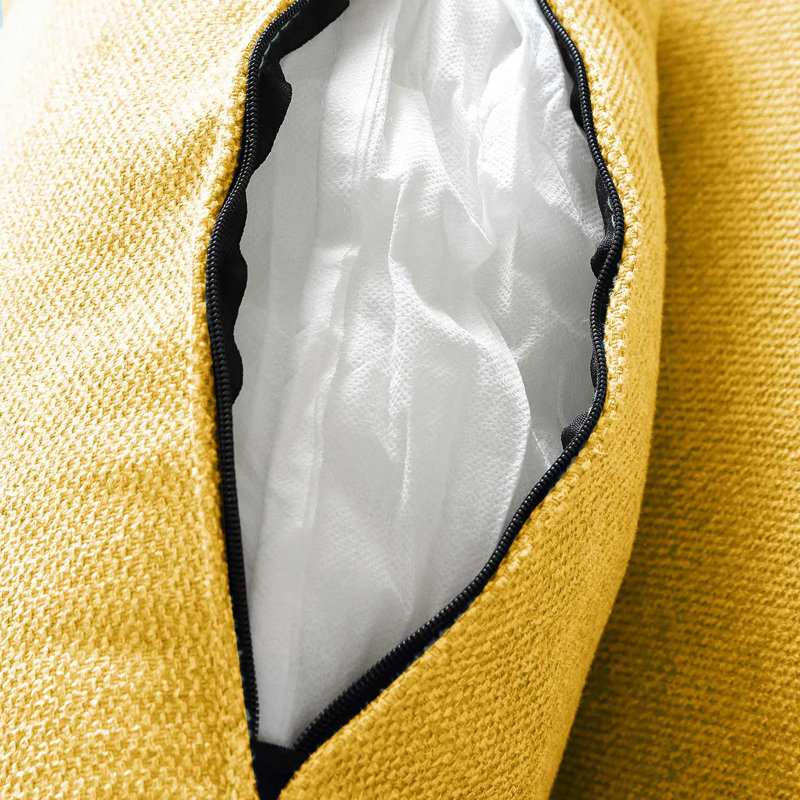 Canapé modulaire à méridienne 4 pièces Sol, 100 % polyester jaune