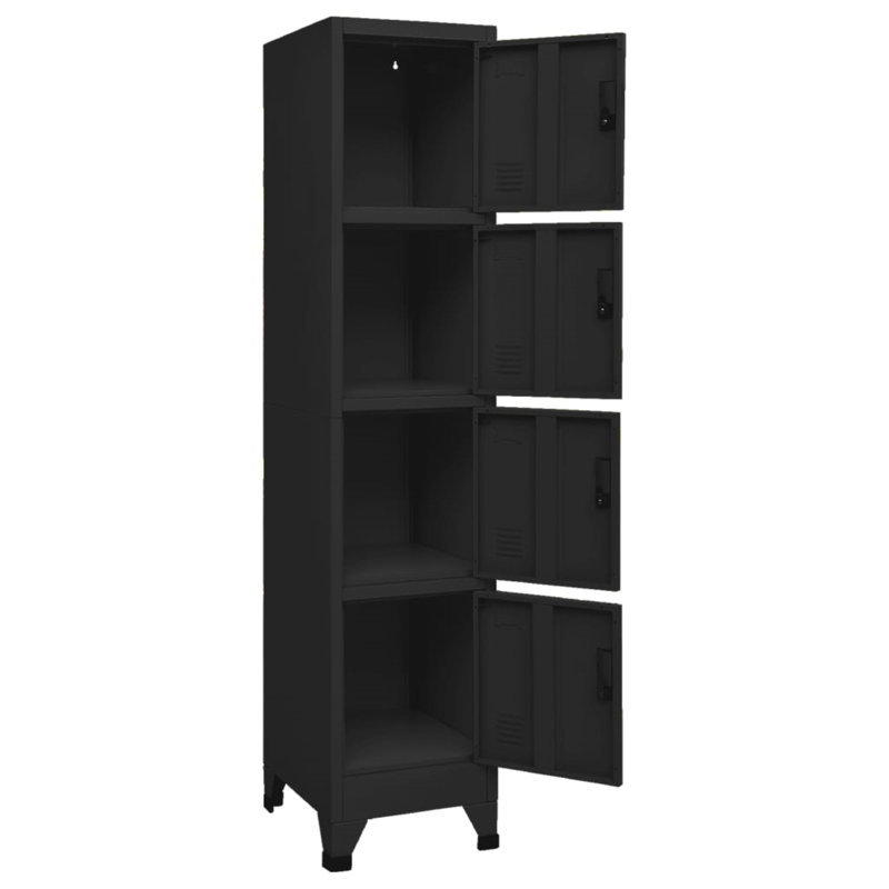 Armoire vestiaire en acier, Noir, 1