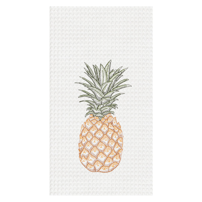 Torchon de cuisine tropical à broderies gaufrées