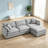 3-Seater Comfy Cloud Couches With Movable Ottoman-126353266