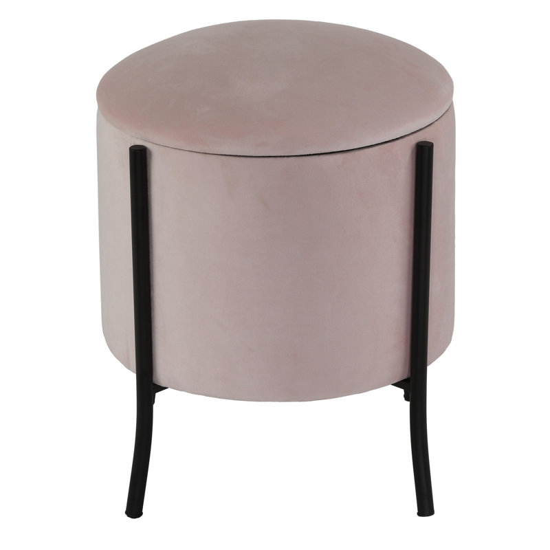 Corliss Storage Ottoman, Blush Pink Velvet