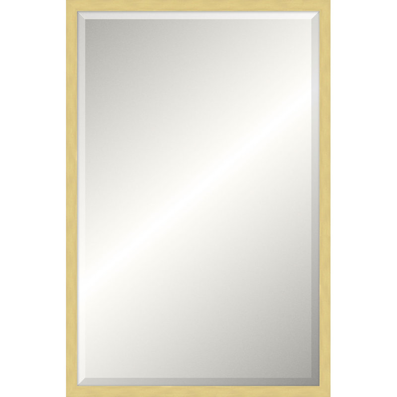 Davenport Solid Wood Beveled Mirror, Bright Gold, 35.75" x 23.75", Rectangle