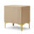 Elegant Velvet Upholstered Nightstand With Gold Legs-12514481