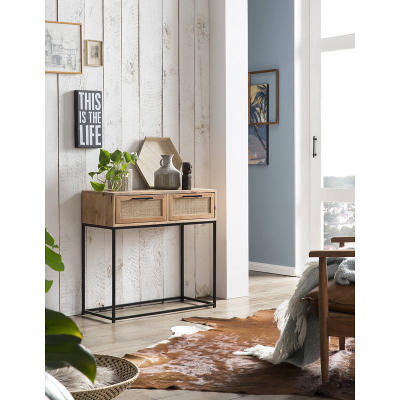 Surrender 80cm Solid Wood Top Console Table