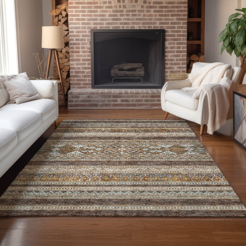 Maestas Washable Stain Resistant Indoor / Outdoor Area Rug, Rectangle 8' x 10'