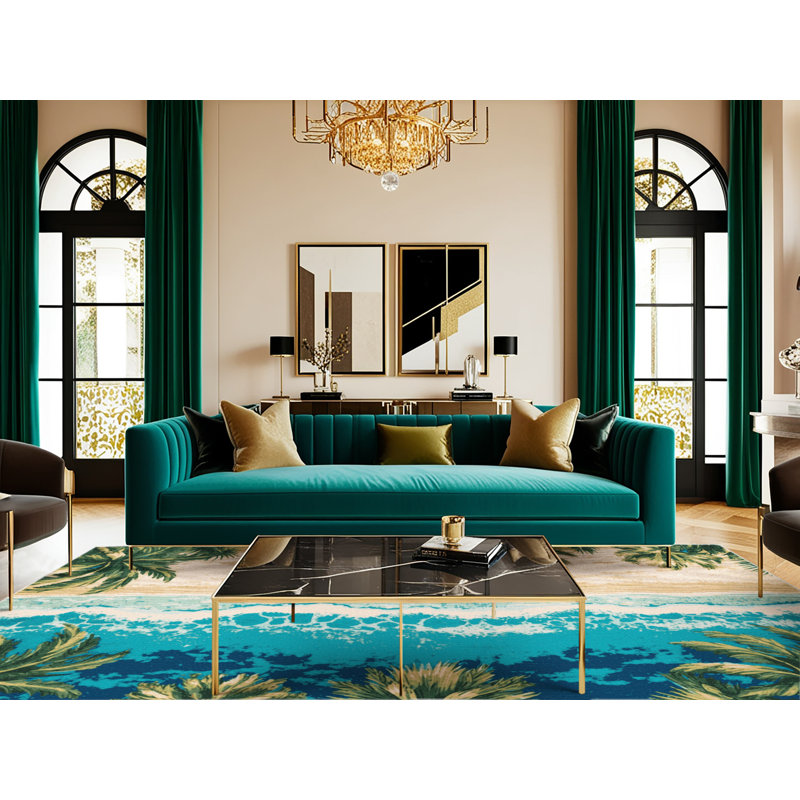  Tapis bord de mer lavable, Carré 5 pi