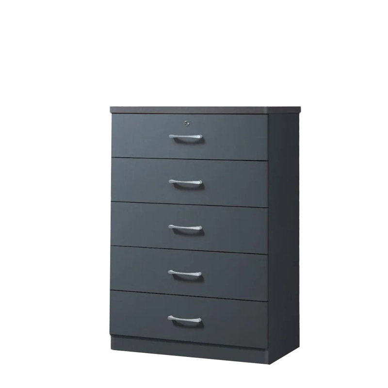 Commode 5 tiroirs Conkle, Gris