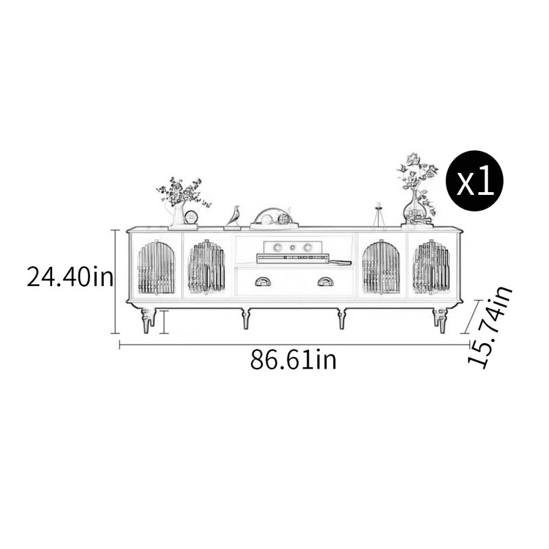French style TV stand, Black