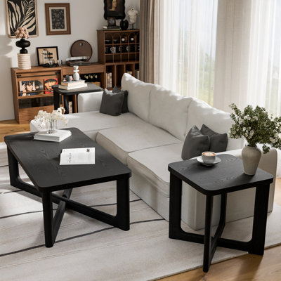 3 - Piece Living Room Table Set Solid Wood Coffee Table End Table Set for Living Room Home Decor