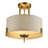 Montesano 3-Light Gold Semi Flush Mount With White Shade