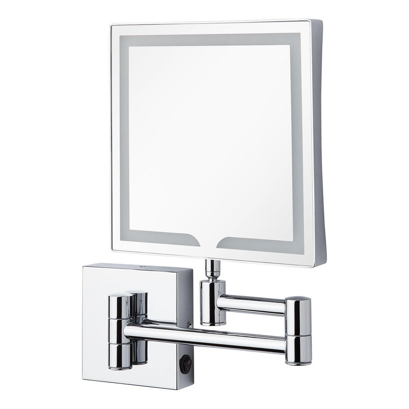Norabel 12-3/4" x 9-1/2" Framed Make Up Mirror, Chrome