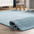 Clarita Striped Wool Baby Blue Area Rug-1831939660