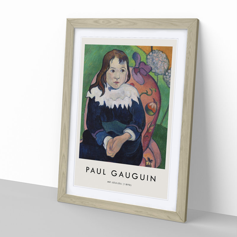 Portrait of a Child Print by Paul Gauguin - Picture Frame Painting, Oak Framed, 48cm H x 36cm W x 2cm D
