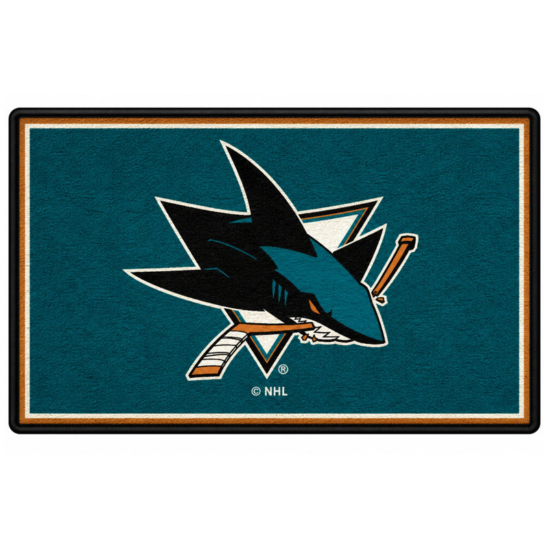 Tapis San Jose Sharks Spirit, Rectangle 7 pi 8 po x 10 pi 9 po