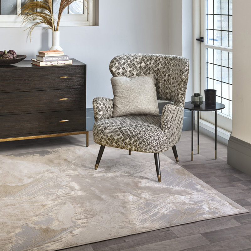 Beige Abstract ,Luxurious Modern Easy To Clean Rug For Bedroom & Living Room, Rectangle 200 x 290cm