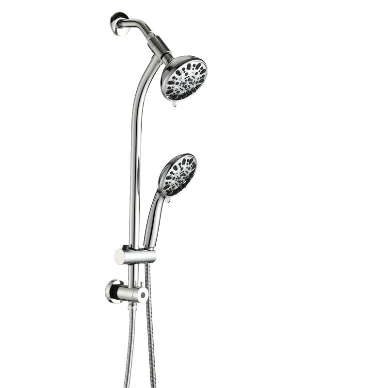 5 Inch Rain Shower & 7-Spray Handheld With 26" Slide, Easy Installation, Angle-Adjustable, Nozzles, Stable 1.8Gpm Flow, Manual Control Bathroom : Showerhead And Adjustable, Dual Flow 1.8Gpm, No Wall
