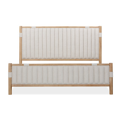 Upholstered Panel Bed In Ginger And Brun Boucle -  Modus Furniture, QDTWJ5