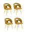 Ensemble de deux chaises d'appoint en velours jaune et or