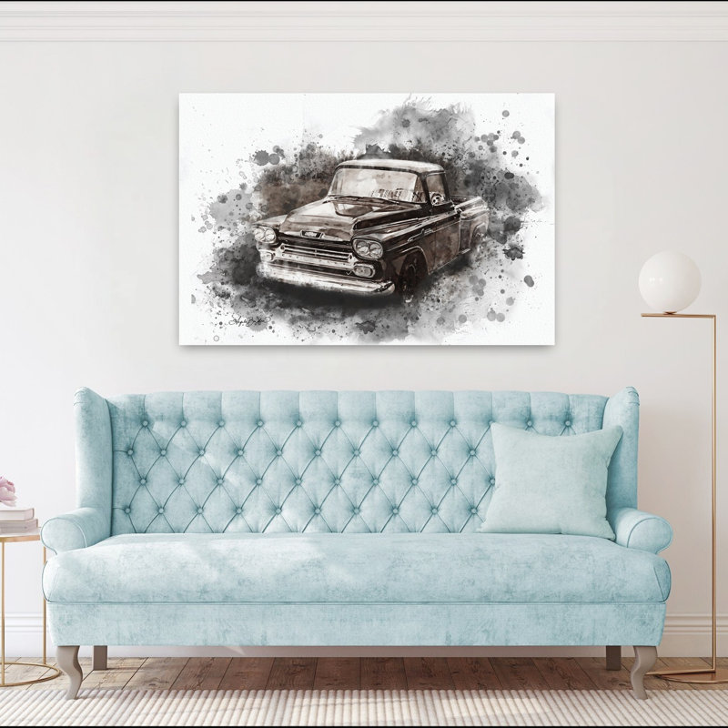«Old Chevy», art contemporain abstrait, H 40 po x l 60 po