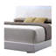 Grand lit en cuir synthétique avec centre de chambre à coucher à DEL avec conception rembourrée, fabrication robuste à DEL élégantes