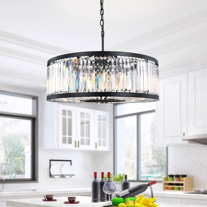 Advaita 24" 6-Lights Round Crystal Chandelier Dimmable Lighting