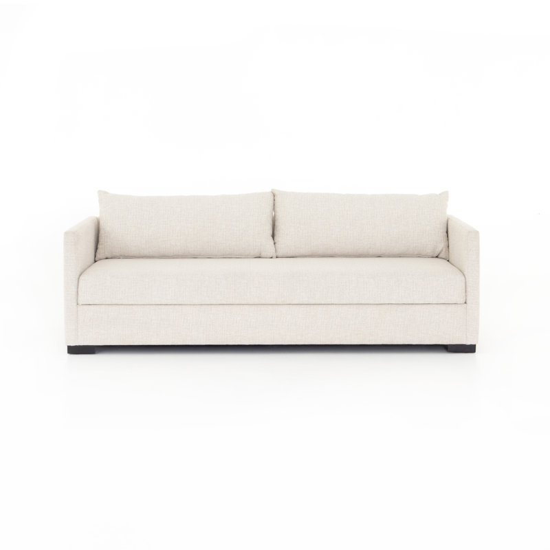 Canapé-lit à accoudoirs carrés 86 po Cascade, Neige Alameda, H 33 po x l 86,5 po x P 38 po