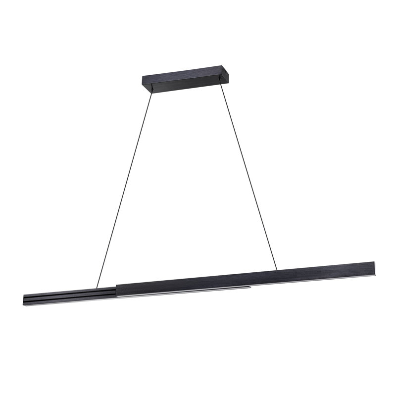 Luminaire suspendu à DEL extensible 2 lumières 3CCT, Noir brossé 