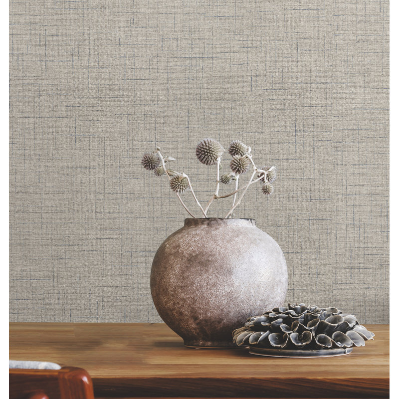 Papier peint imitation tissu Leon Olive, Olive