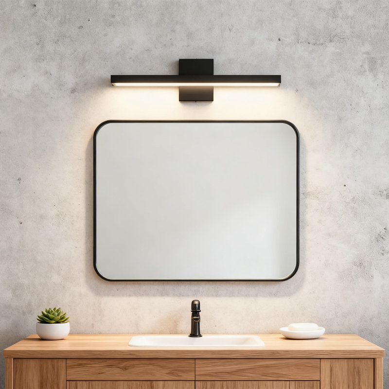 Luminaire de salle de bain à DEL à intensité variable de 23,6 pouces avec éclairage réglable 5CCT - Applique murale noire moderne pour éclairage de miroir