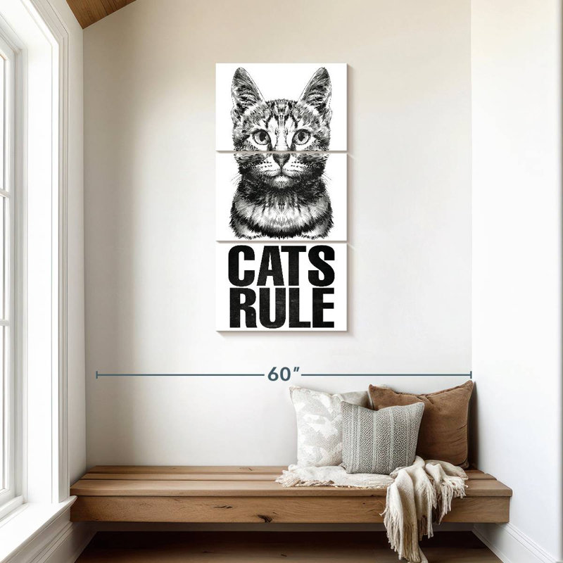 Cats Rule, 44" H x 21" W