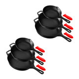 NutriChef Cast Iron Non-Stick 3 Piece Skillet Set